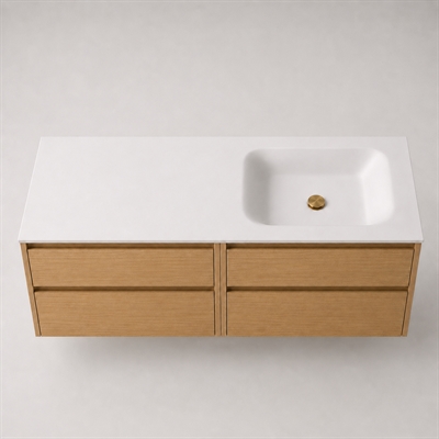 Corian baderomsplate 162 cm inkl. LUX servant, høyre, Glacier White