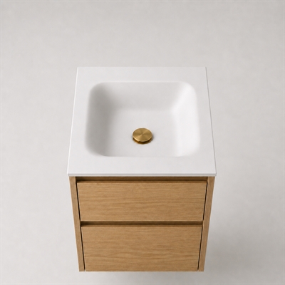 Corian baderomsplate 52 cm inkl. Type 7 servant, Glacier White