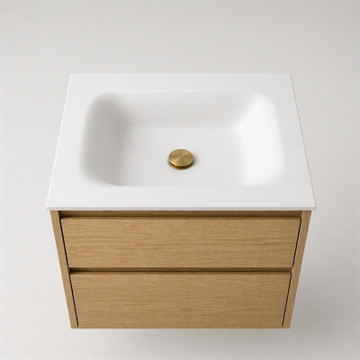 Corian baderomsplate 62 cm inkl. LUX servant, Glacier White