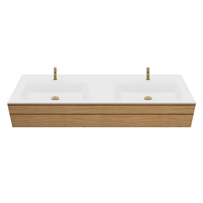 Corian baderomsbenkeplate etter mål inkl. Type 7-servant, Glacier White